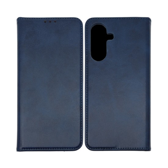 Capa Flip de Couro com Bolso Interno para Samsung Galaxy A57 Azul Escuro